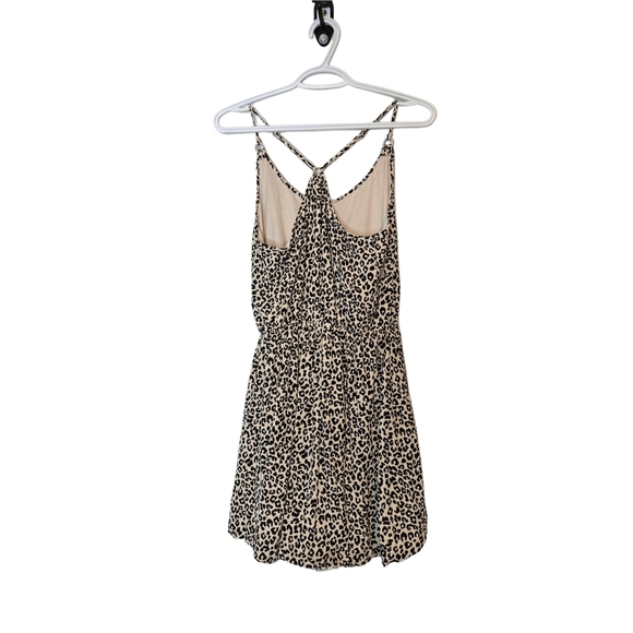Guess Leopard Print Halter Mini Dress Y2K Vacation Beach Club Party Size M - Picture 2 of 8